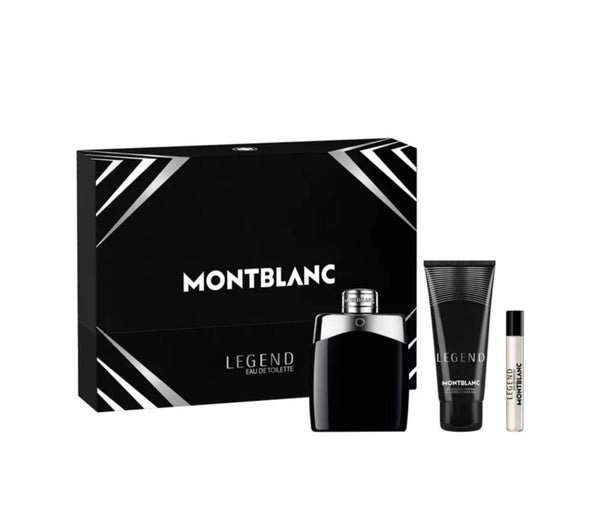 SET MONT BLANC LEGEND MEN ( 3 PC )3.4 OZ EDT SP \ 0.25 OZ MINI \3.4 OZ SG  S2 2023
